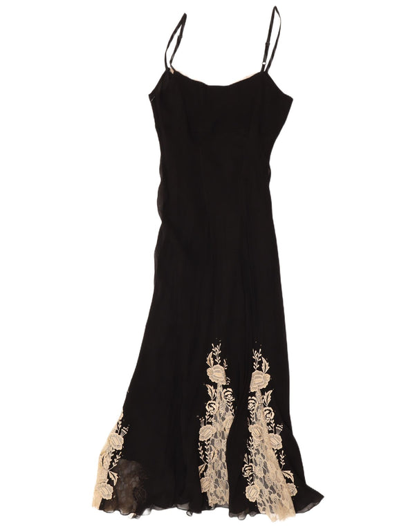 Wallis Maxi-Slip-Kleid für Damen, UK 12, Mittelschwarz, geblümt, Viskose