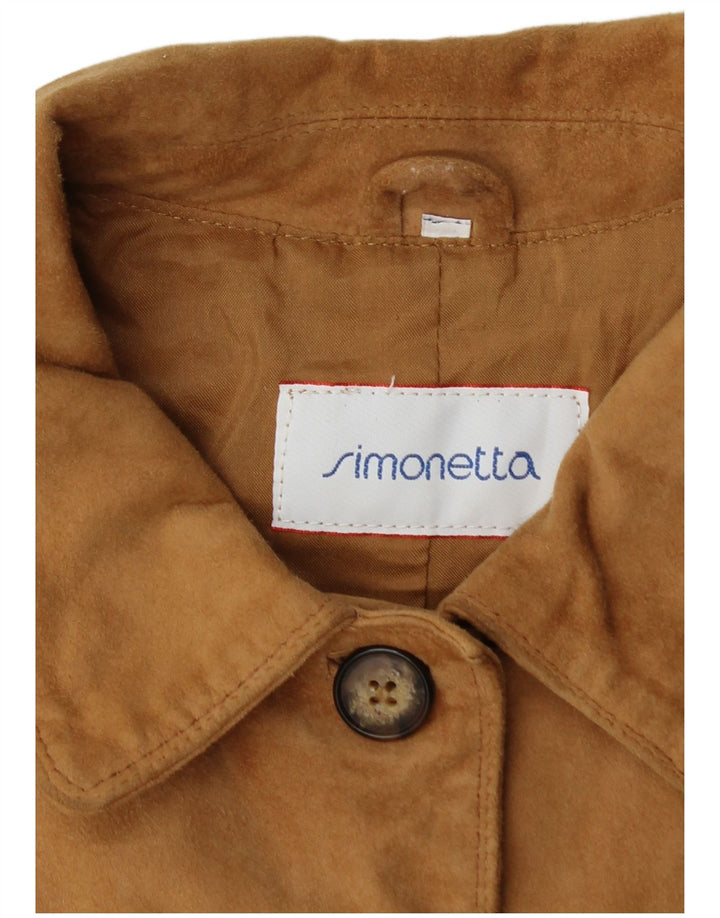 Simonetta Damen Wildlederjacke UK 16 Large Beige Leder