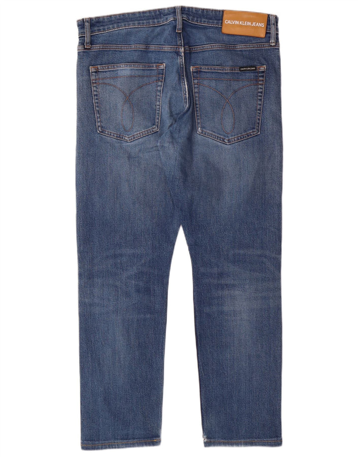 Calvin Klein Herren Slim Jeans W34 L28 Blaue Baumwolle