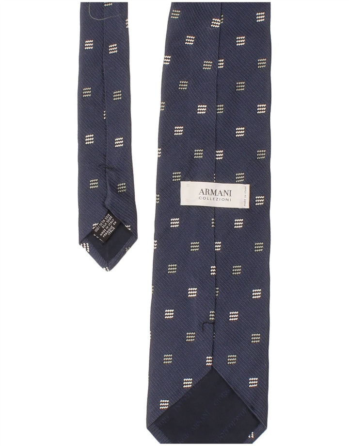 Armani Collezioni Herren-Krawatte, Einheitsgröße, blau, geometrisch, Seide, klassisch
