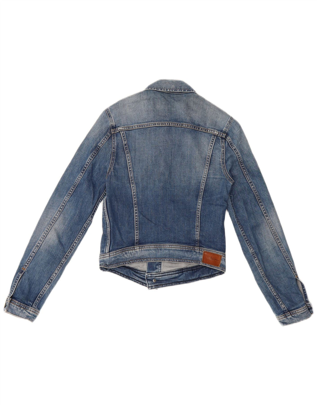 PEPE Jeans Damen Crop Denim Jacke UK 8 Small Blau Baumwolle