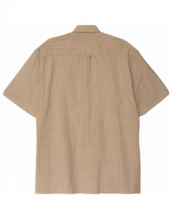 Ben Sherman Herren-Kurzarmhemd aus mittelbeiger Gingham-Baumwolle