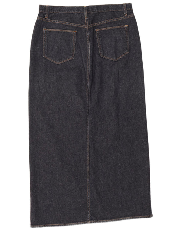 Gap Damen Maxi-Jeansrock US 12 Large W34 Marineblaue Baumwolle