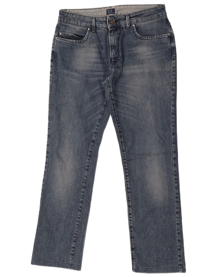Trussardi Damen Straight Jeans W29 L29 Blaue Baumwolle