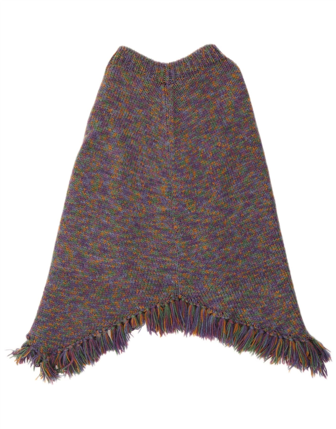 Vintage Damen Poncho Pullover UK 14 Groß Mehrfarbig gefleckt