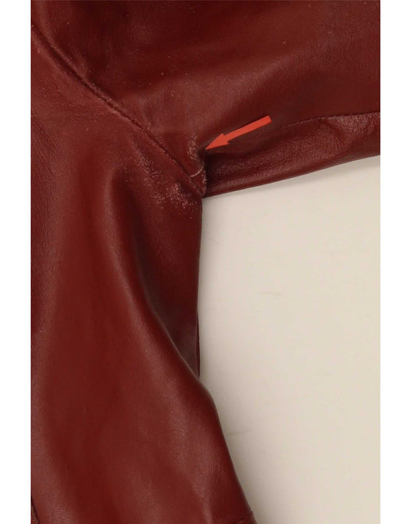 Vintage Damen Ledermantel UK 14 Großes kastanienbraunes Leder