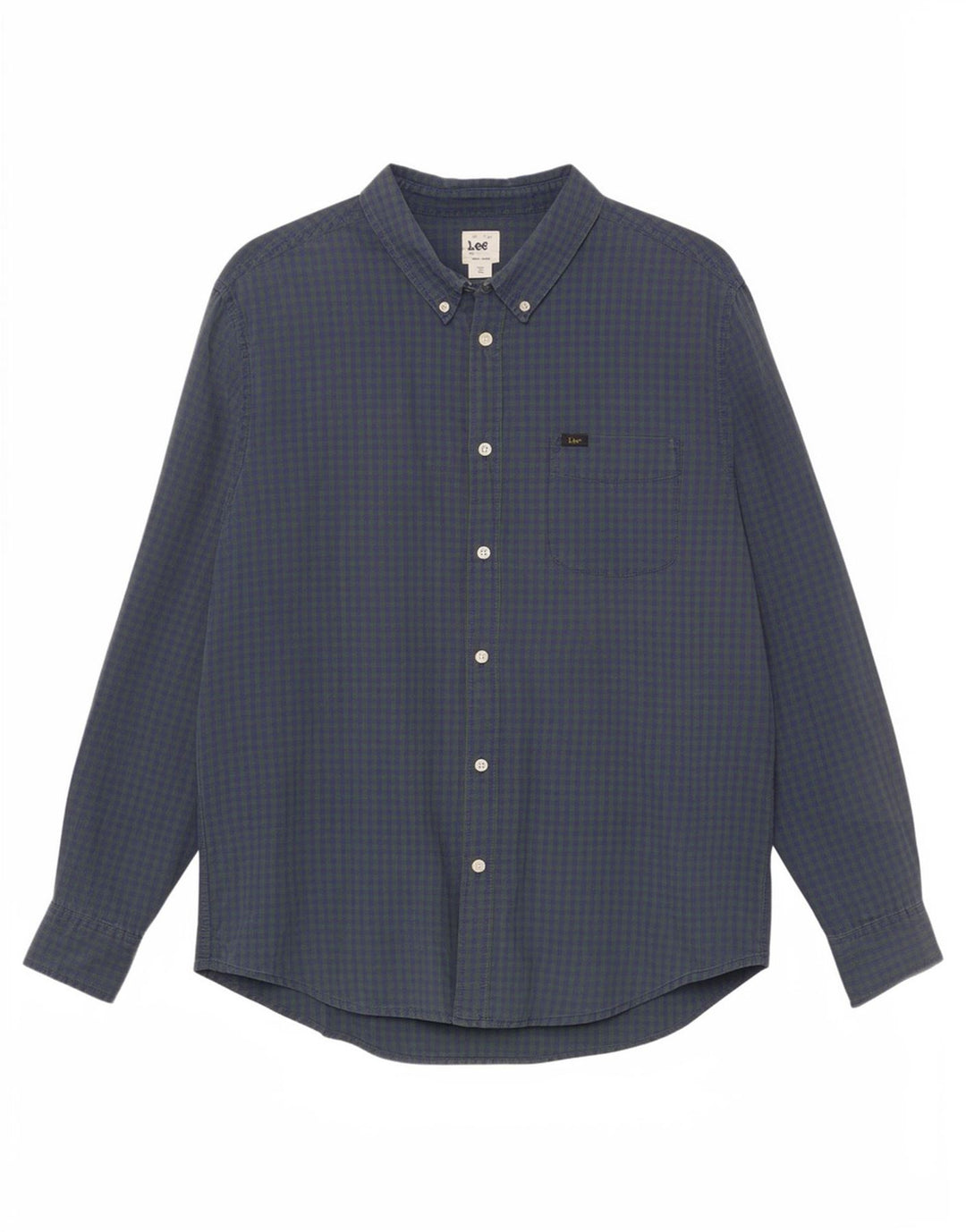 Lee Herren-Hemd, kariert, klassische Passform, XL, grüner Gingham-Karomuster