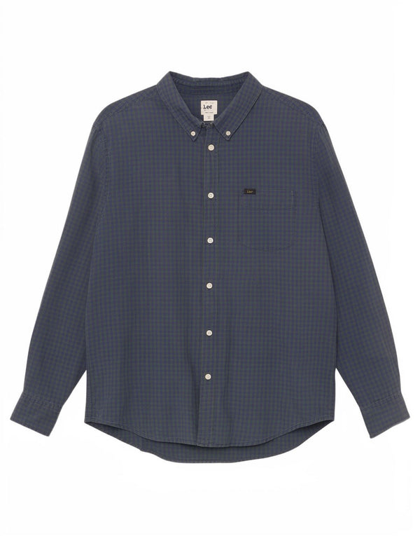 Lee Herren-Hemd, kariert, klassische Passform, XL, grüner Gingham-Karomuster