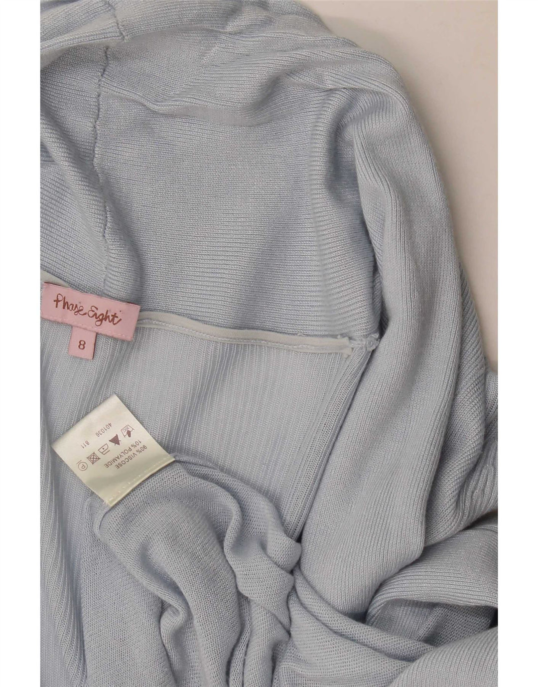 Phase Eight Damen Longline Open Cardigan Pullover UK 8 Small Blaue Viskose
