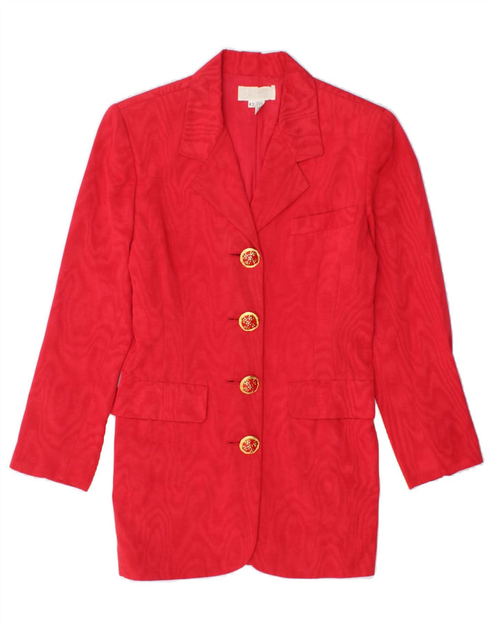 VINTAGE Womens Longline 4 Button Blazer Jacket IT 42 Medium Red Vintage Vintage and Second-Hand Vintage from Messina Hembry 