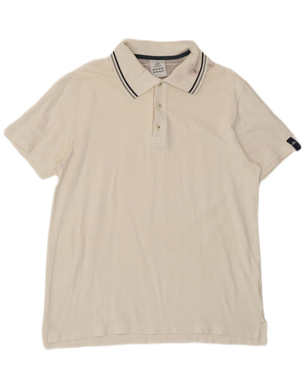 Adidas Herren Poloshirt UK 44/46 Große weiße Baumwolle