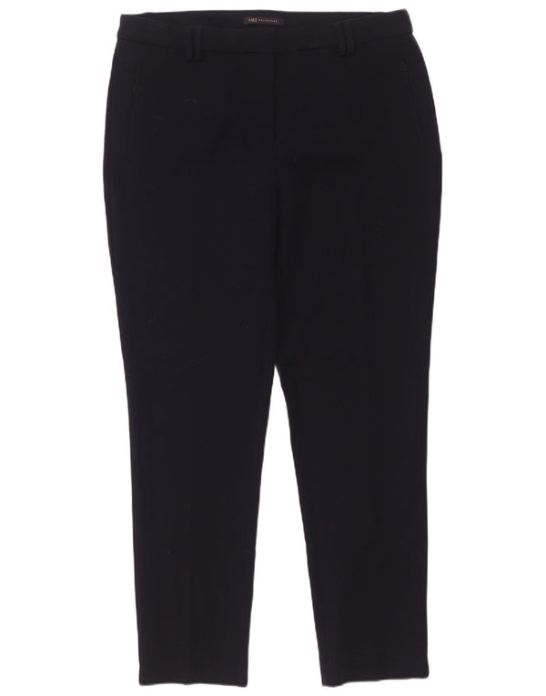 Marks & Spencer Damen Anzughose mit hoher Taille, UK 16, Größe L, W34, L29, Marineblau