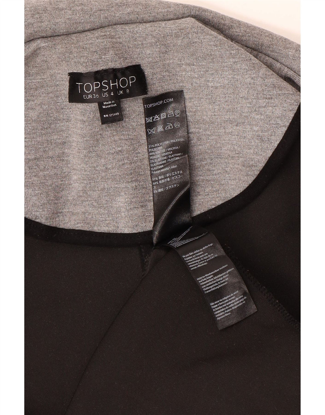 Topshop Damen Longline Weste UK 8 Small Grau Elastan