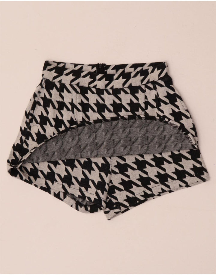 Zara Damen Trafaluc Casual Shorts Small W26 Schwarzer Hahnentritt