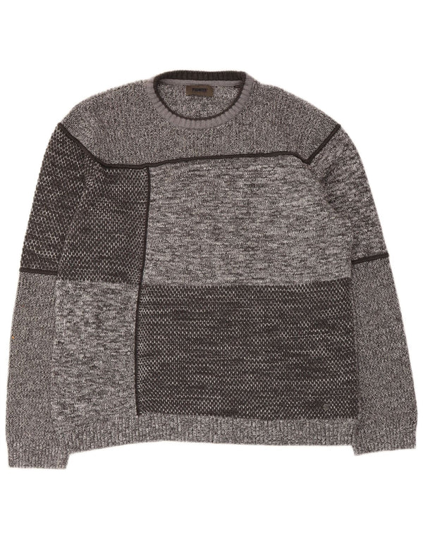 Pioneer Damen-Pullover mit Rundhalsausschnitt, UK 20 2XL, Grau, Farbblock