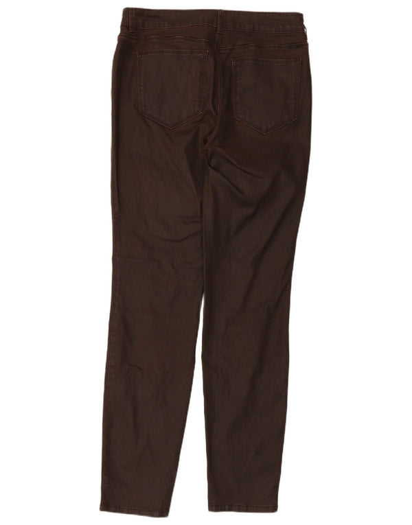 Massimo Dutti Damen gewachste schmale Freizeithose W30 L30 Braun
