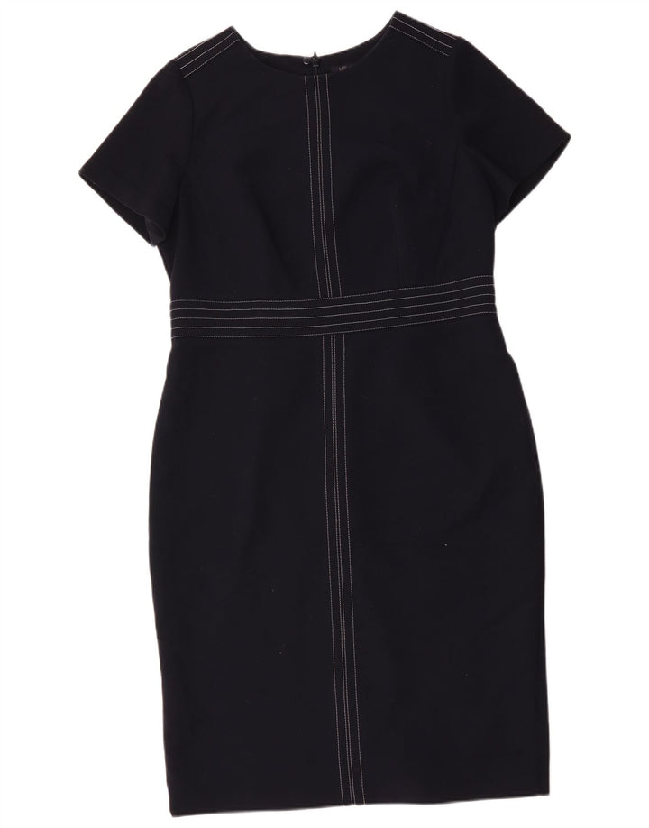 Marks & Spencer Damen Etuikleid UK 16 Large Marineblau Polyester