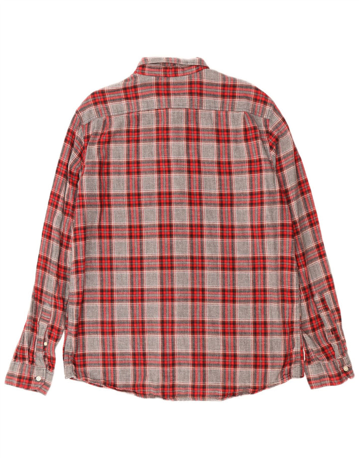 Jack Wills Herren-Flanellhemd, reguläre Passform, XL, grau kariert, Baumwolle