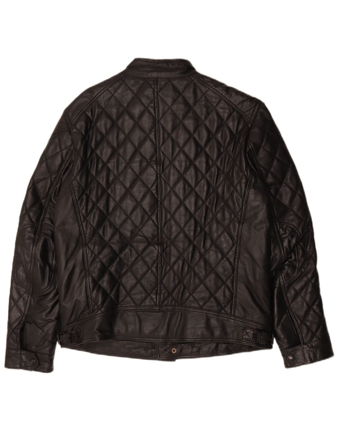 Vintage Herren gesteppte Lederjacke IT 50 großes schwarzes Leder