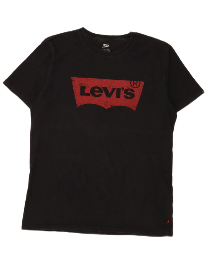 Levi's Herren-T-Shirt mit Grafik, Größe L, aus schwarzer Baumwolle