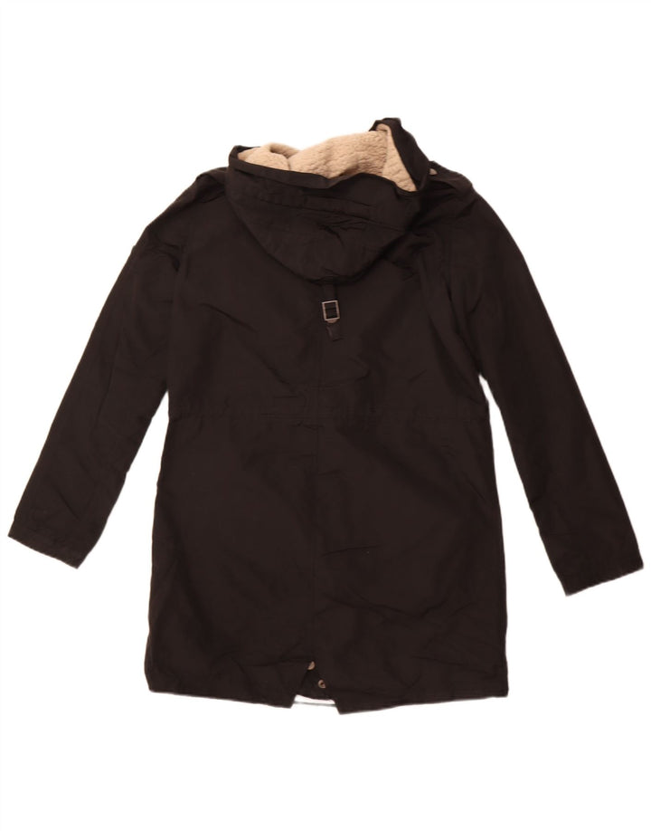 Zara Damen-Parka mit Kapuze, UK 10, Größe S, Schwarz, Polyester