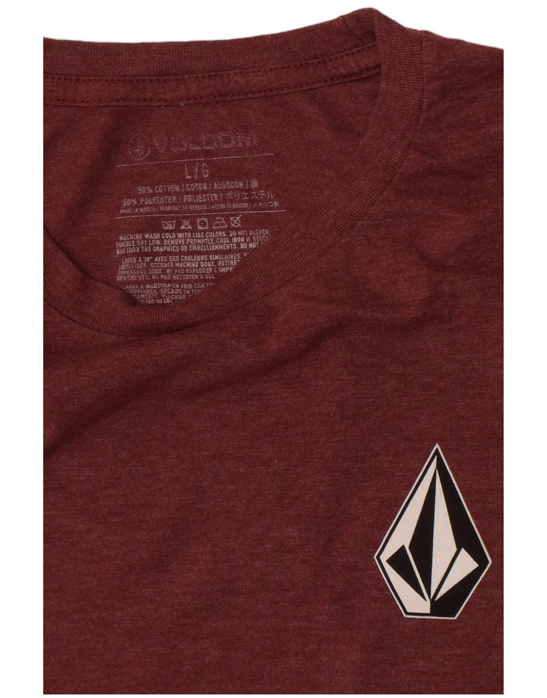 Volcom Herren-T-Shirt mit Grafik, groß, Burgunderrot, Baumwolle