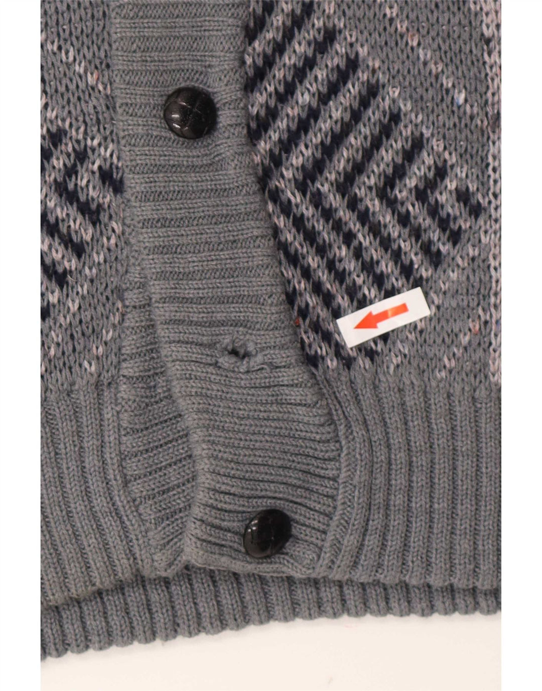 Vintage Herren Cardigan Pullover Groß Blau Geometrisch