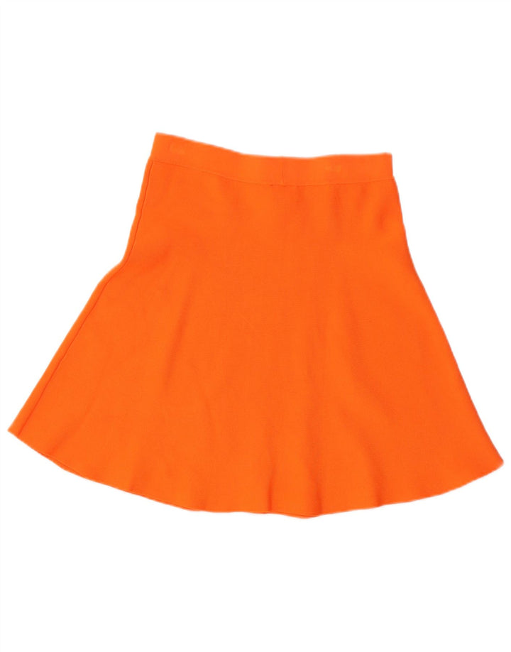 BENETTON Damen A-Linienrock Small W26 Orange Viskose