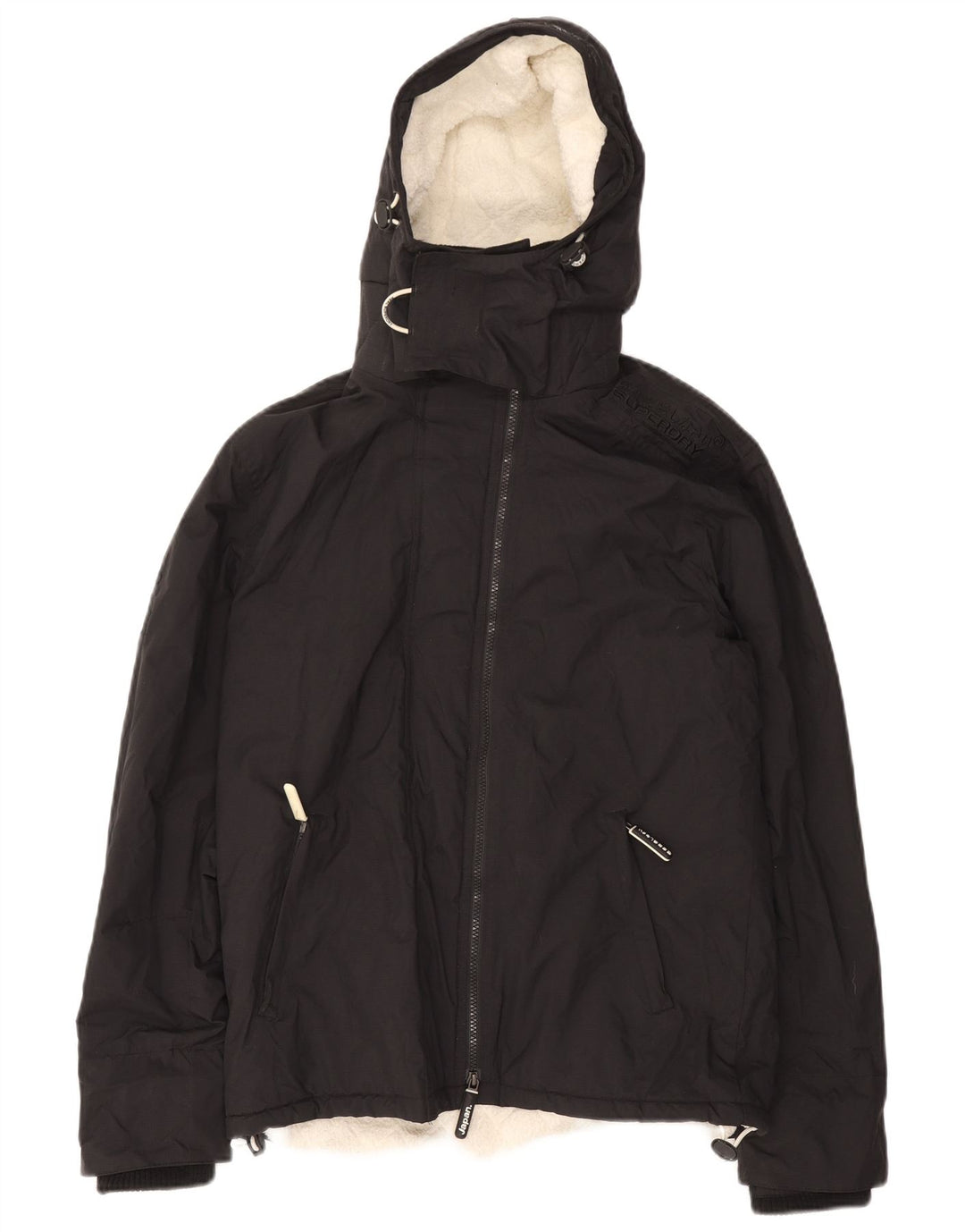 Superdry Herren Windcheater Kapuzen-Windjacke UK 38 Medium Schwarz
