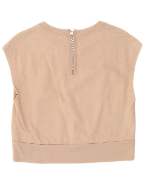 Calvin Klein Damen Crop Graphic Vest Top UK 14 Large Pink Colourblock