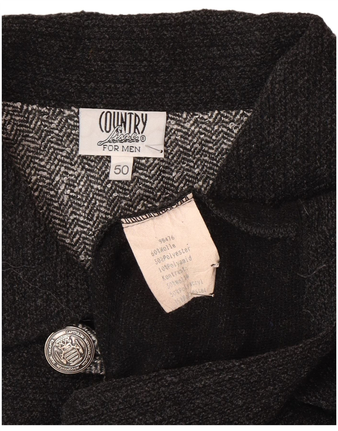 Country Herren-Pullover mit Rollkragen, IT 50, mittelgraue Wolle