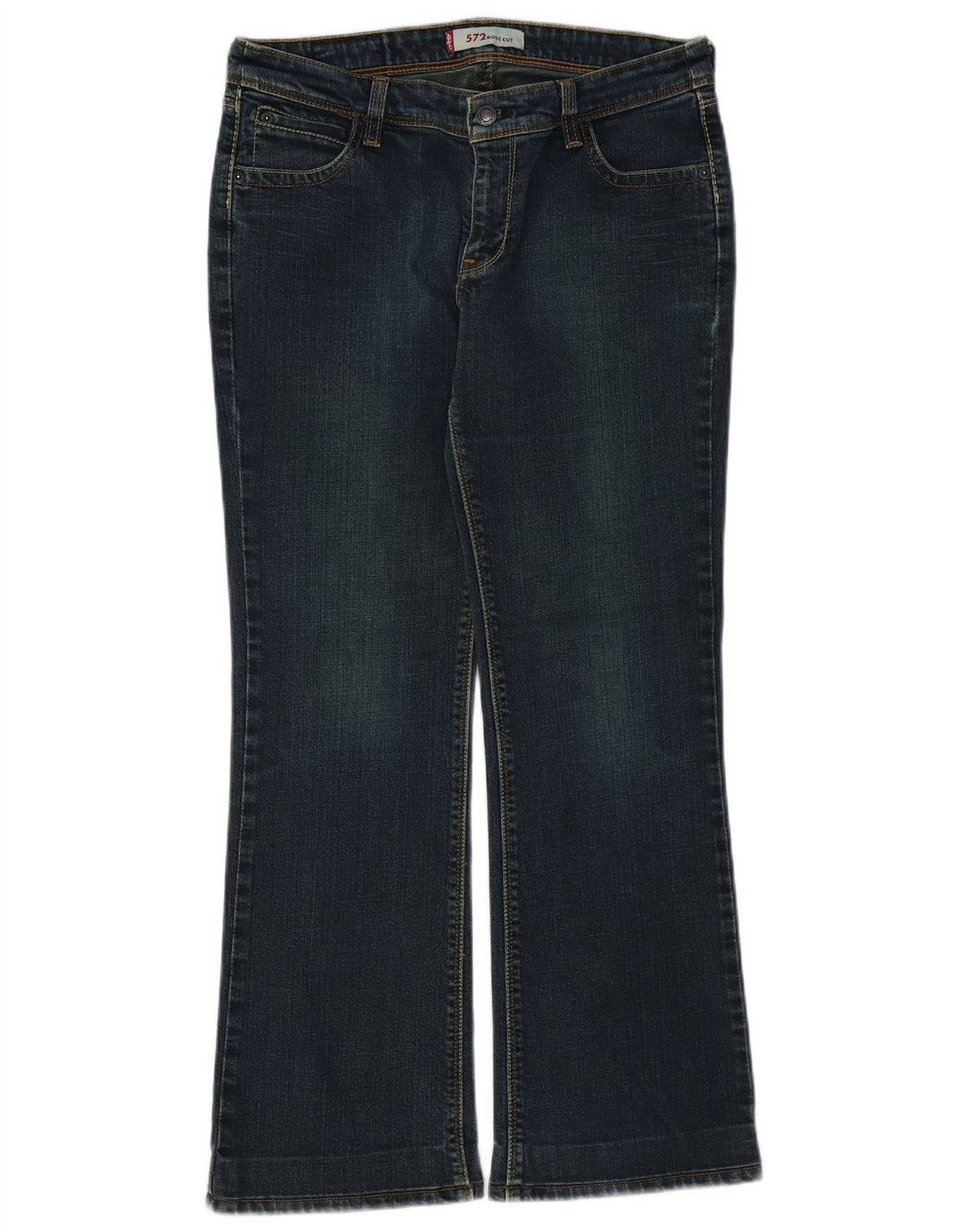 LEVI'S Damen 572 Bootcut Jeans W32 L29 Blaue Baumwolle