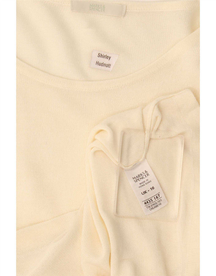 Marks & Spencer Damen Top Langarm UK 16 Large Beige Acryl