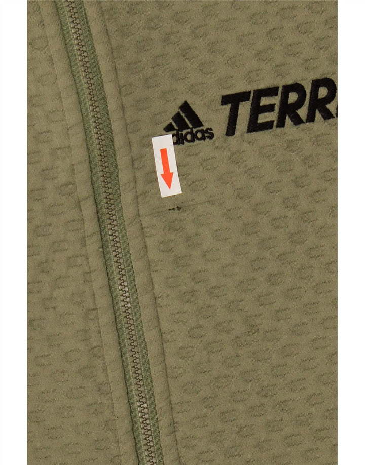 Adidas Herren-Trainingsanzug mit grafischem Oberteil, mittleres Khaki-Polyester