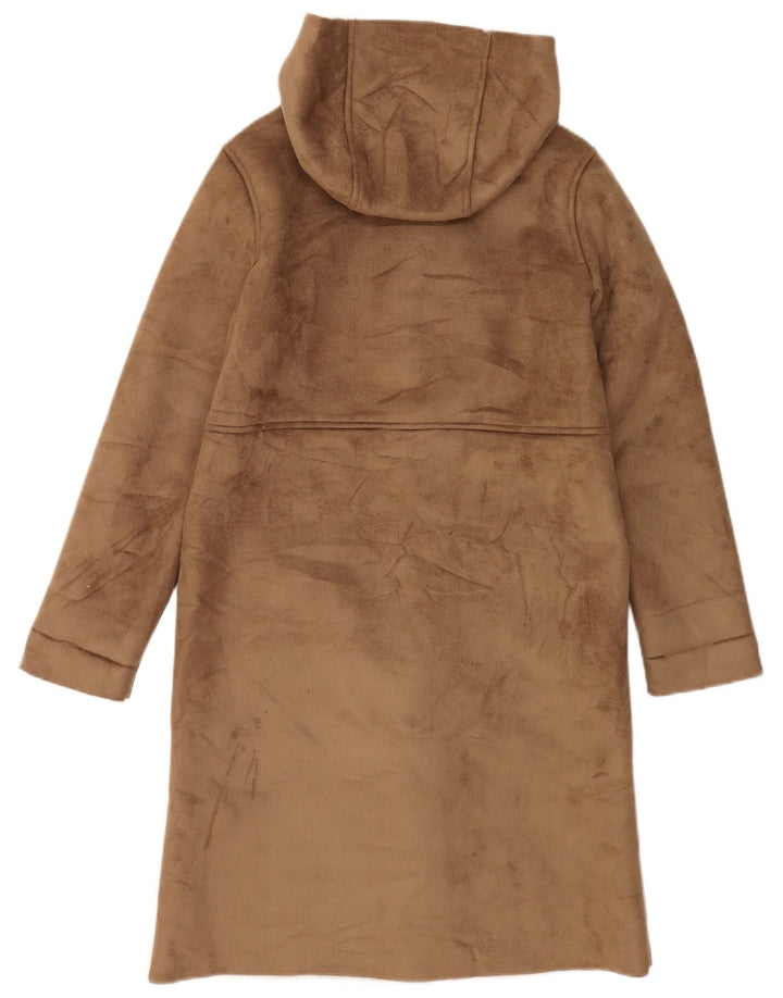 Vintage Damen Sherpa Kapuzenmantel Größe 38 Mittelbraun