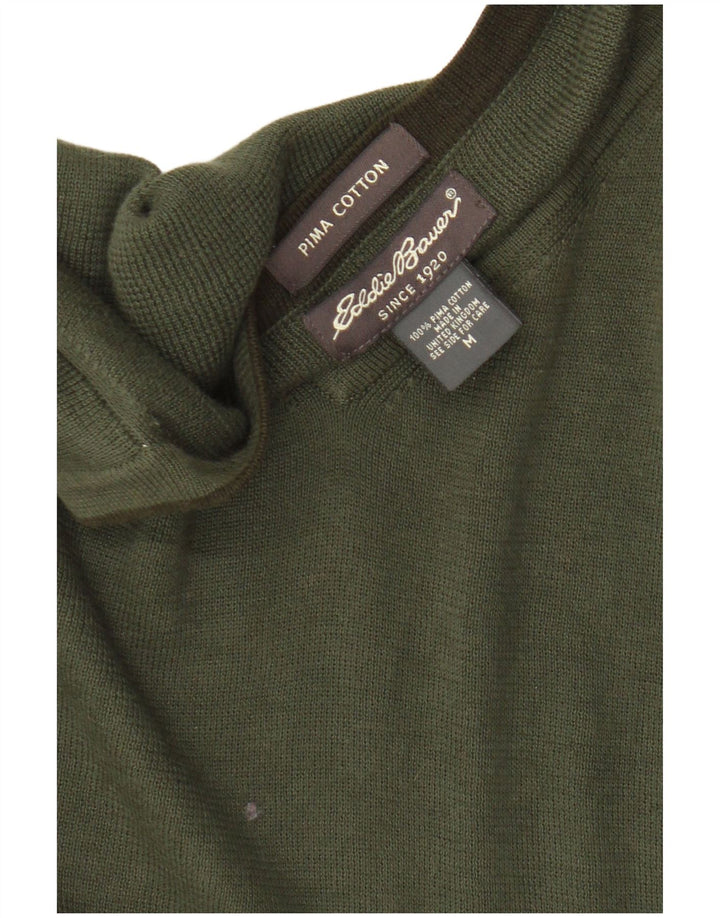 Eddie Bauer Herren-Pullover mit V-Ausschnitt, mittlere Khaki-Baumwolle