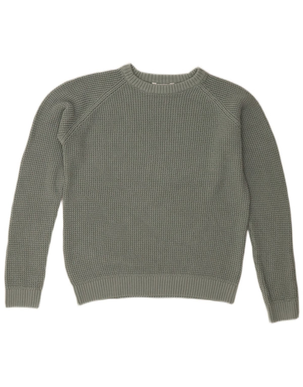 Marks & Spencer Jungen-Pullover mit Rundhalsausschnitt, 13–14 Jahre, grüne Baumwolle