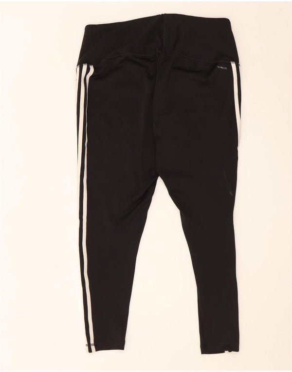 Adidas Damen Climalite Crop Leggings UK 20/22 XL Schwarz Polyester