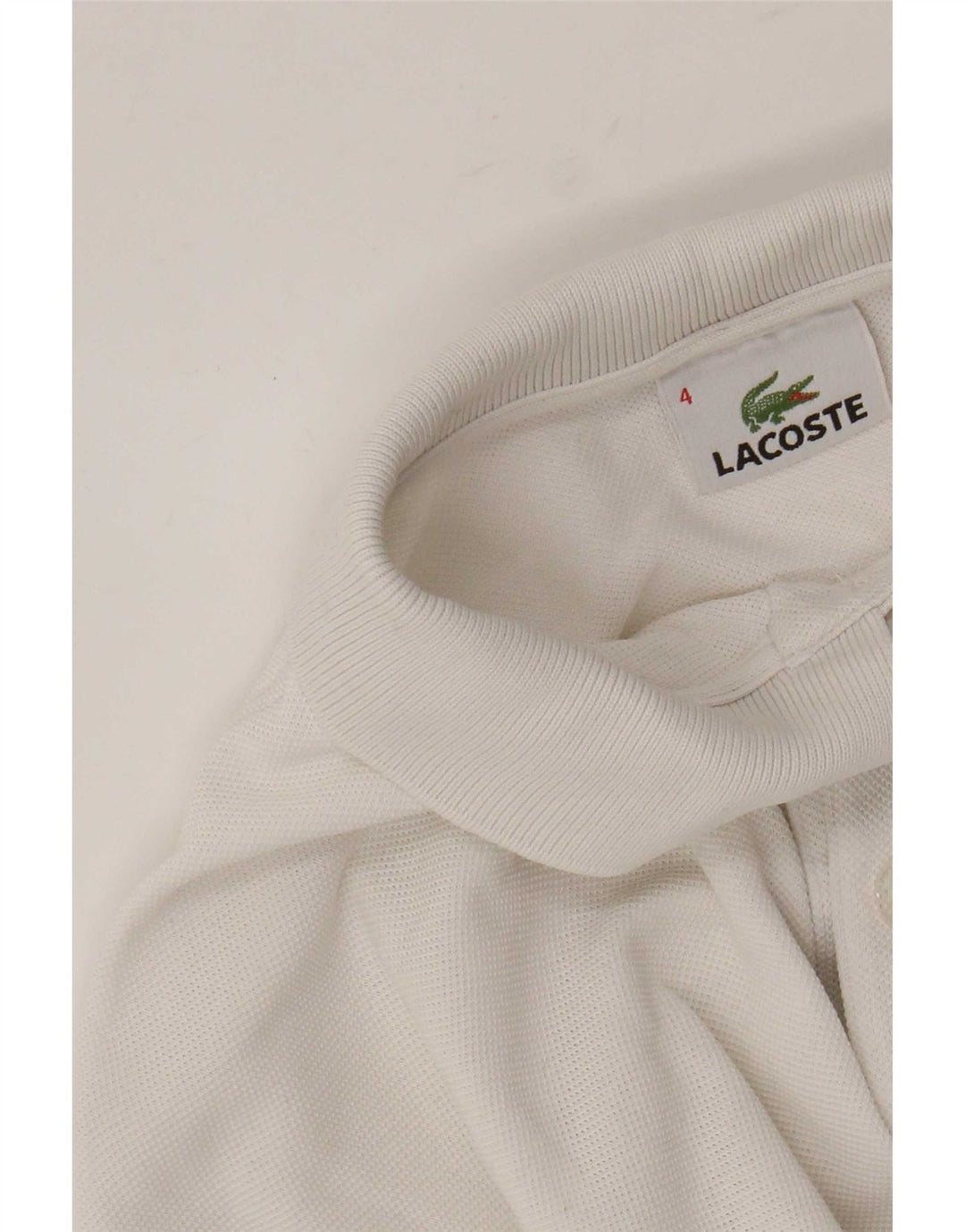 Lacoste Herren-Langarm-Poloshirt, Größe 4, mittelweiße Baumwolle