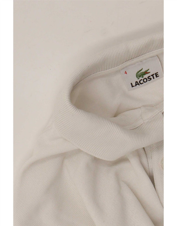 Lacoste Herren-Langarm-Poloshirt, Größe 4, mittelweiße Baumwolle