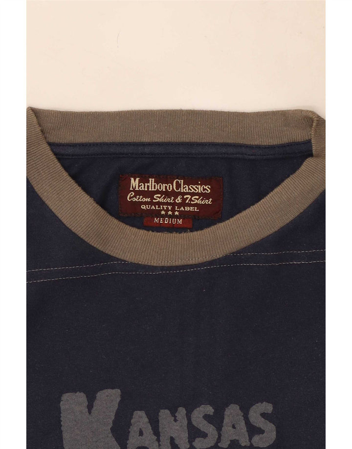 Marlboro Classics Herren-T-Shirt mit Grafik, mittlere Marineblau-Baumwolle