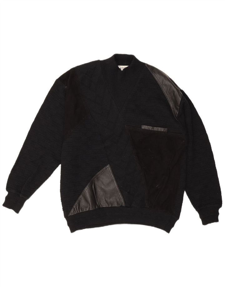 Rollkragenpullover für Herren von Rainbow, groß, Schwarz, Farbblock