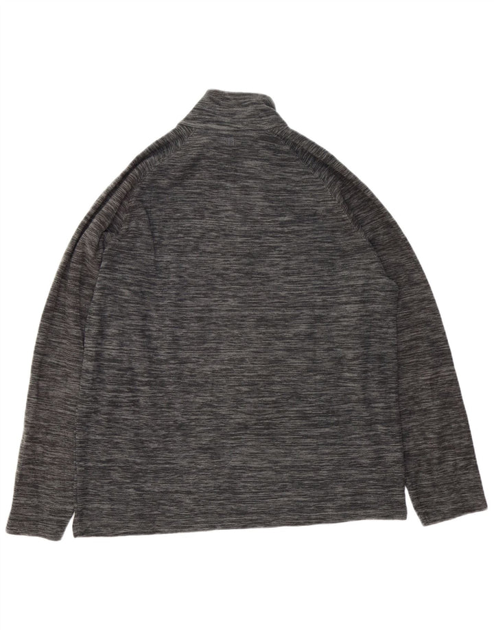 MOUNTAIN WAREHOUSE Herren-Fleecepullover mit Reißverschluss am Hals, groß, grau, Nadelstreifen