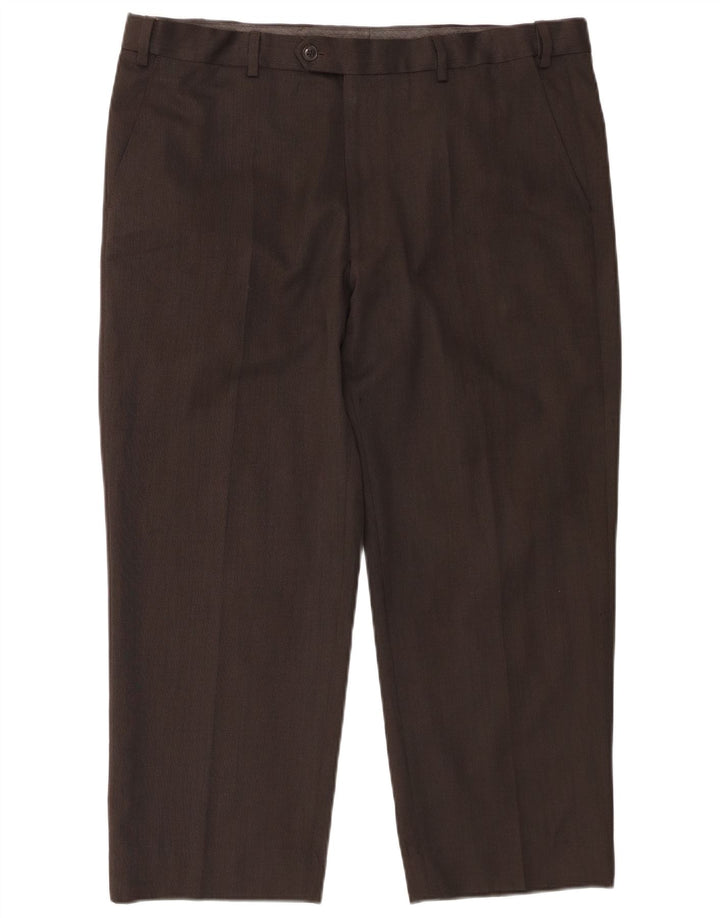 Marks & Spencer Herren-Anzughose, bauchfrei, reguläre Passform, W38, L25, grau, Polyester