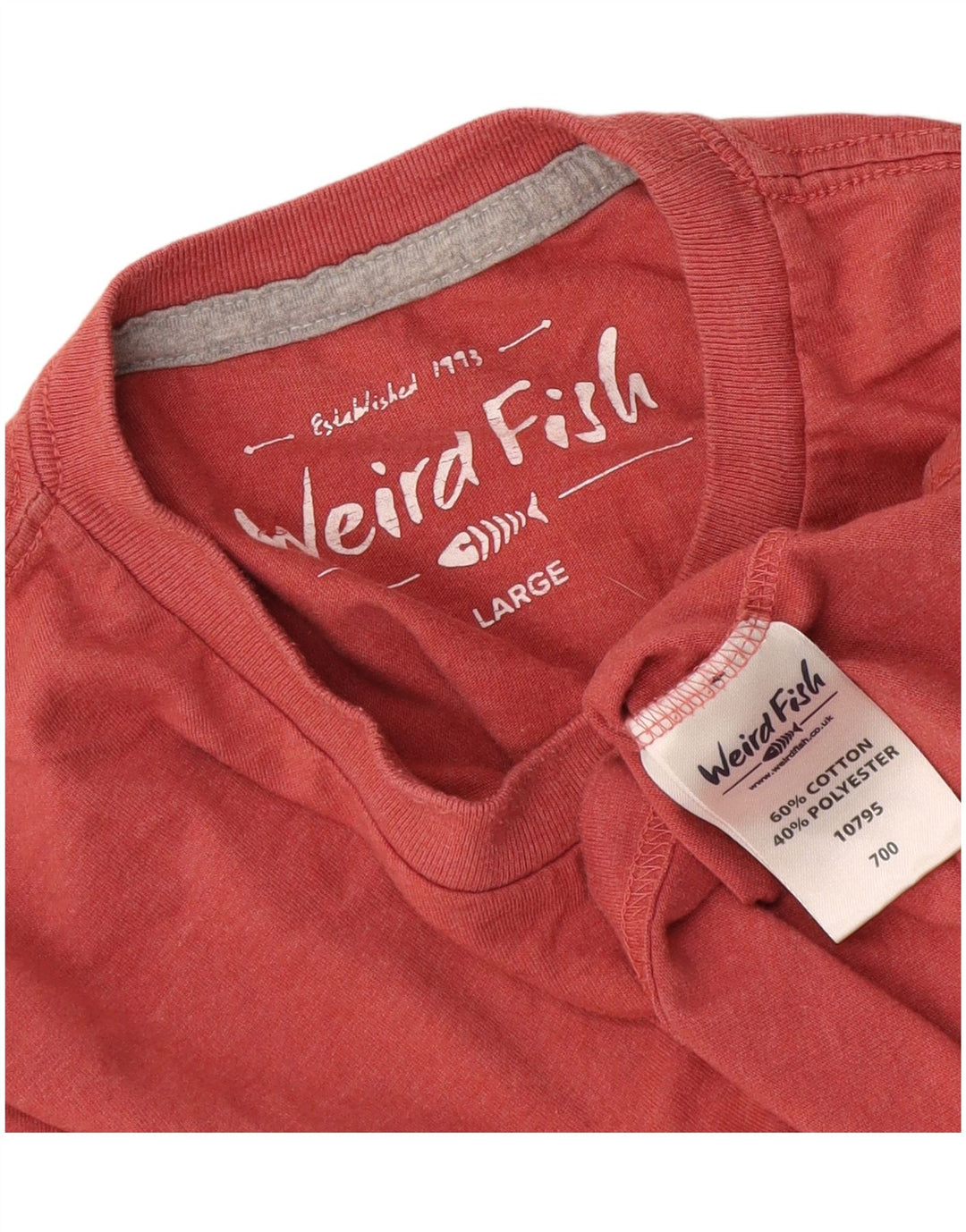 Weird Fish Herren T-Shirt Top Large Rosa Baumwolle