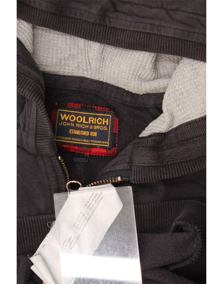 Woolrich Damen-Kapuzenpullover mit Reißverschluss, UK 12, mittelschwarz, Baumwolle