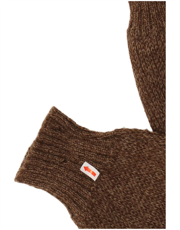 VINTAGE Herren-Cardigan-Pullover, klein, braun gefleckt