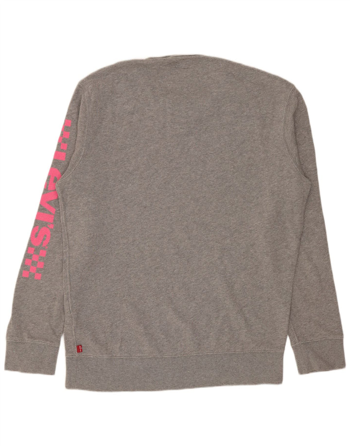 Levi's Herren-Sweatshirt mit Grafik, mittelgrau gefleckte Baumwolle
