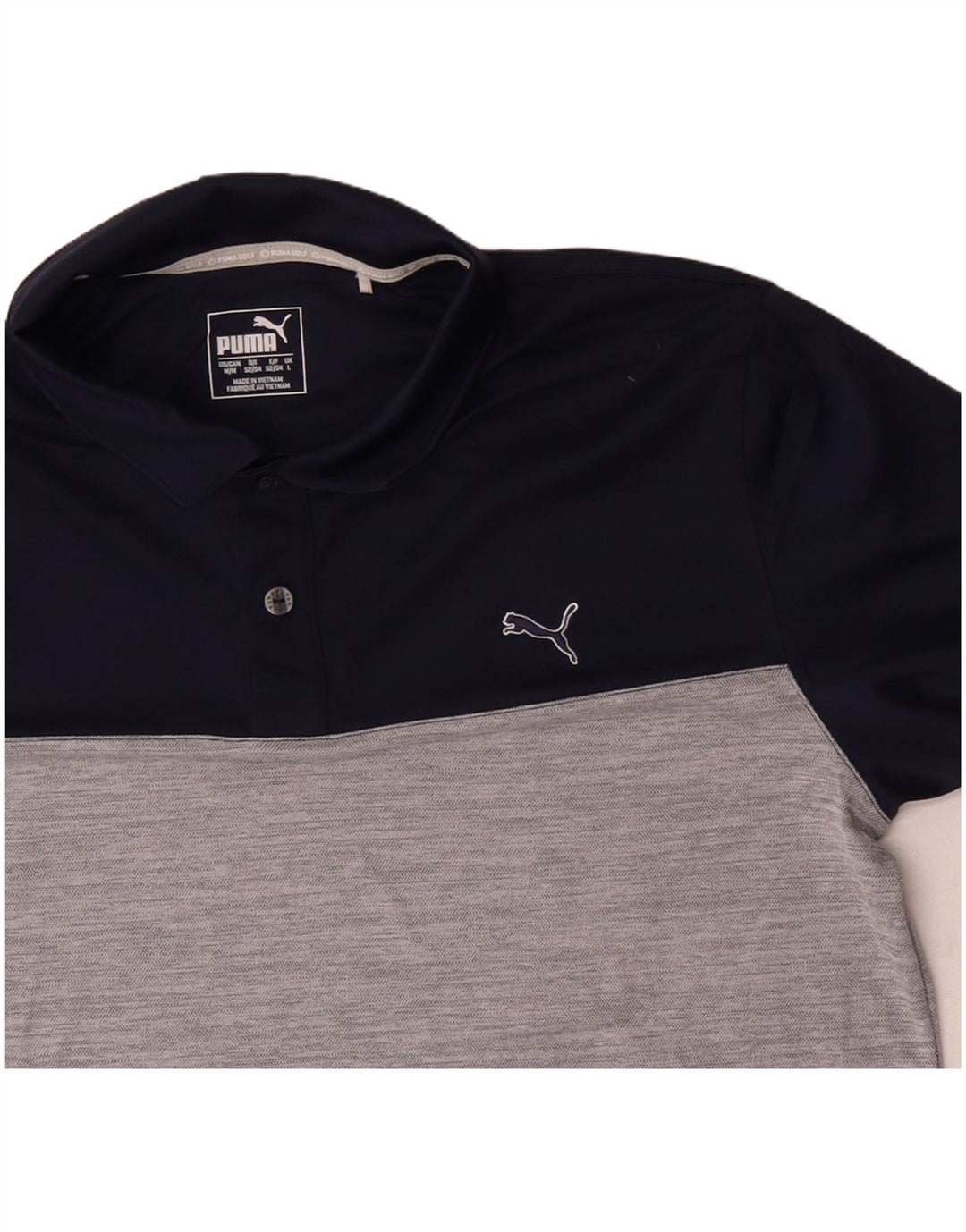 PUMA Herren-Poloshirt, groß, marineblau, Farbblock-Polyester