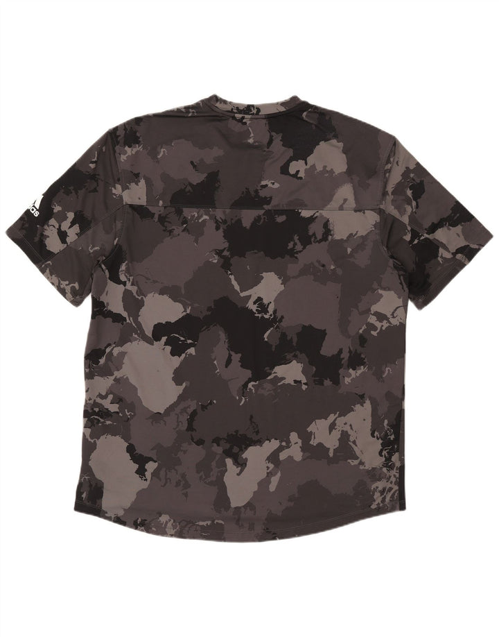 Adidas Herren T-Shirt Top 2XL Grau Camouflage Polyester